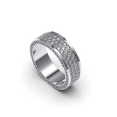 Gold Diamond 3 Roll Eternity Band Ring